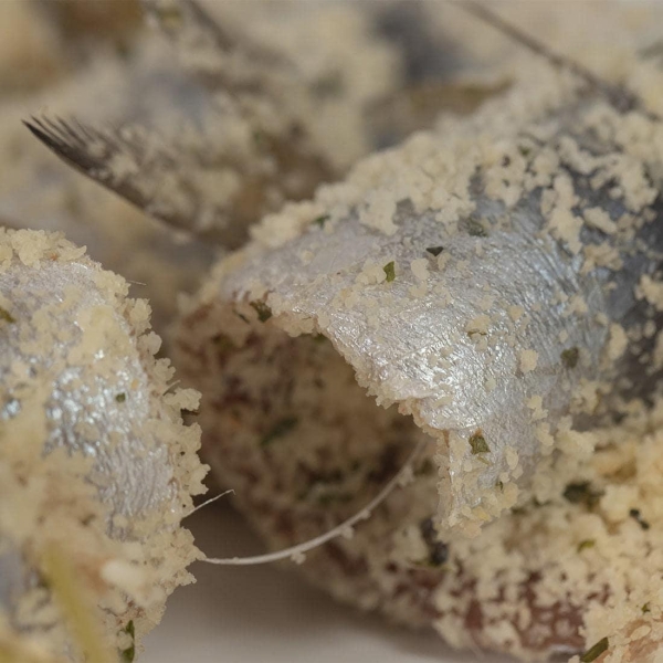 Breaded sardine fillets
