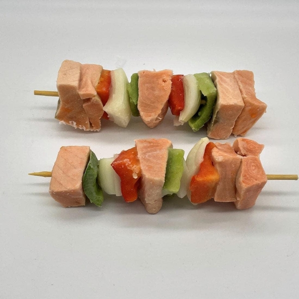 Salmon and Vegetable Skewers